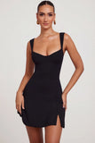 Sweetheart Neckline Mini Dress in Black