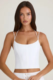 Strappy Halterneck Corset Top in White