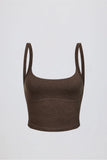 Cropped Tank Top in Pecan Marl