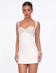NYOMI MINI DRESS WHITE CREAM
