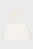 Corduroy Bow Tote Bag in Ivory