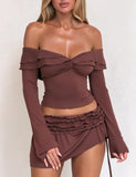 DENALI LONG SLEEVE TOP CHOCOLATE