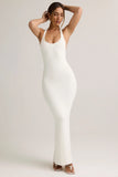 Modal Racerback Maxi Dress in White
