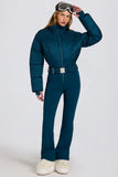 Waterproof Padded Belted Ski Suit in Teal