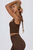 Cropped Tank Top in Pecan Marl