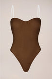 Strapless Bodysuit in Chestnut