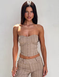 KITTIE STRAPLESS CORSET TAUPE STRIPE
