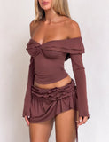 DENALI LONG SLEEVE TOP CHOCOLATE