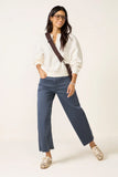 Split Neck Ribbed Top