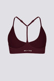 Soft Active Racerback Sports Bra in Burgundy