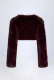 Faux Fur Cropped Bolero in Wine