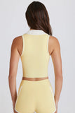 Soft Active Polo Crop Top in Lemon