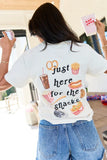 Just Here For The Snacks Ivory Graphic Tee