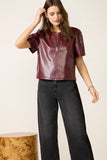Antonin Vegan Leather Short Sleeve Top