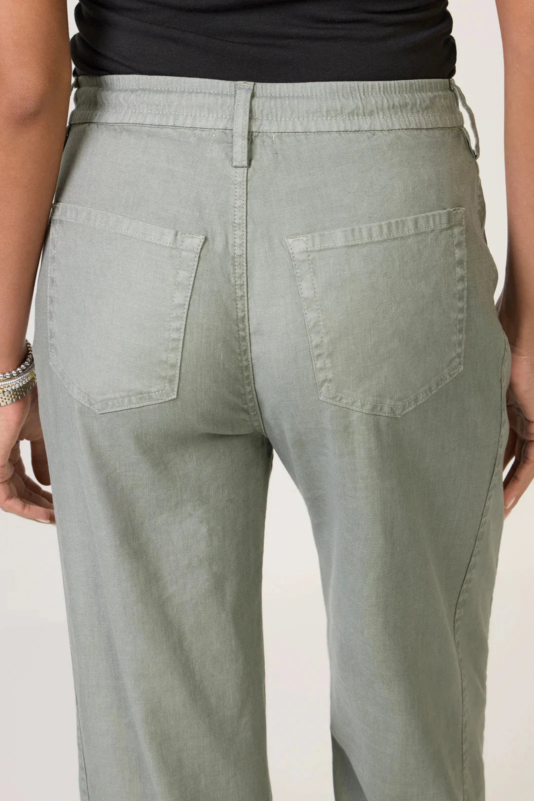 Joelle Stretch Linen Trouser with Tie Waist