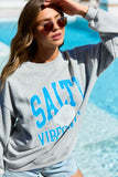 Salty Vibes Only Light Grey Graphic Sweatshirt