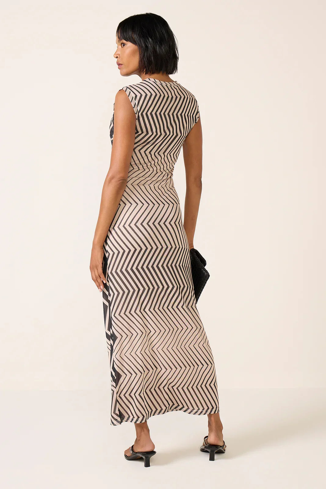 Shirred Mesh Dress