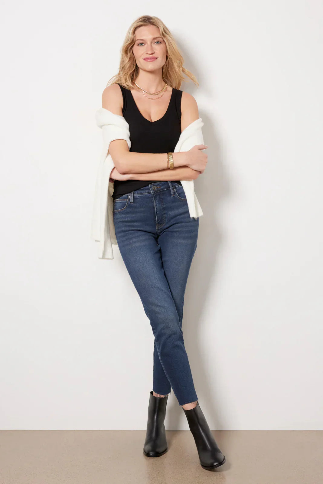 Ribbed V Slim Tank
