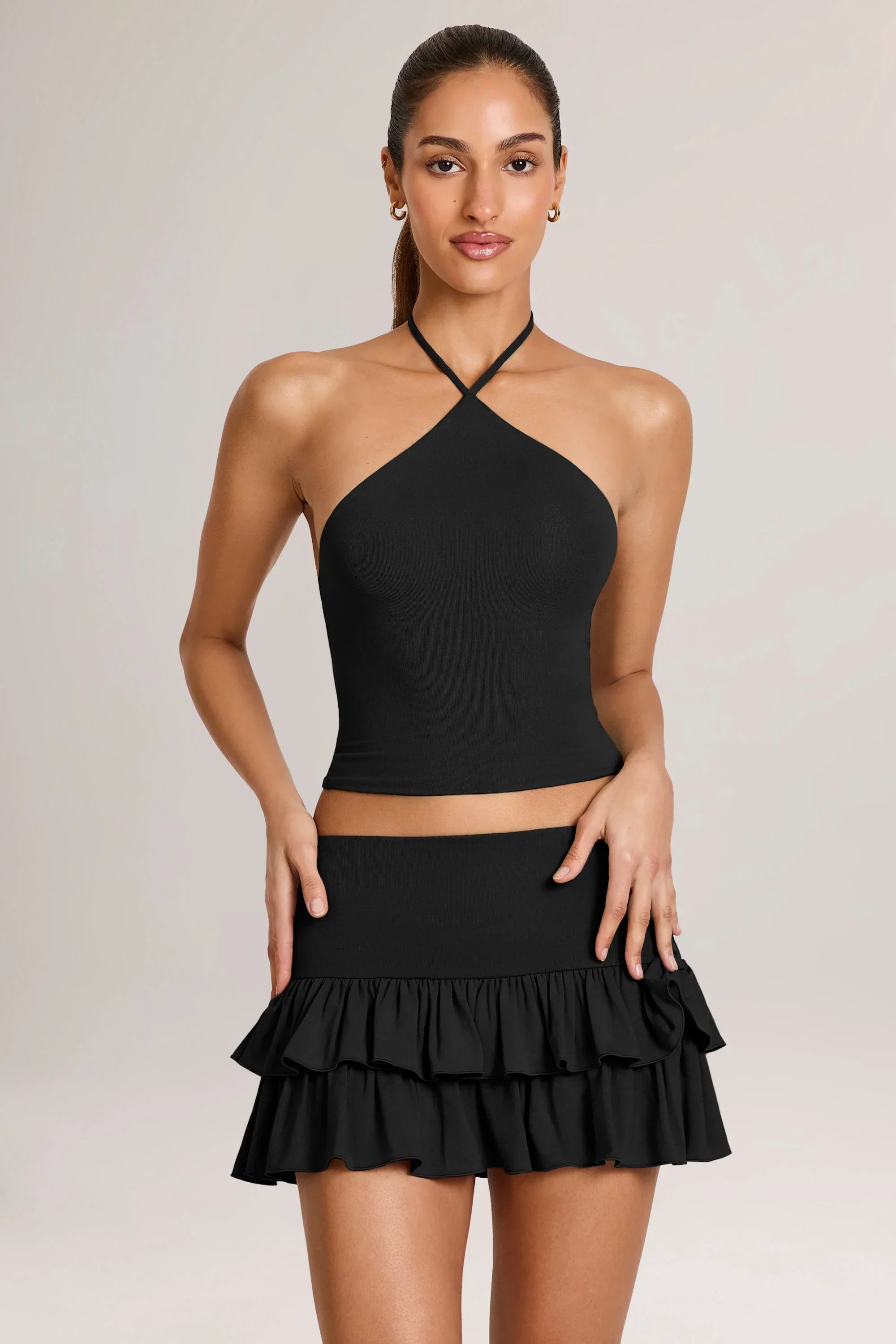 Modal Halterneck Top in Black