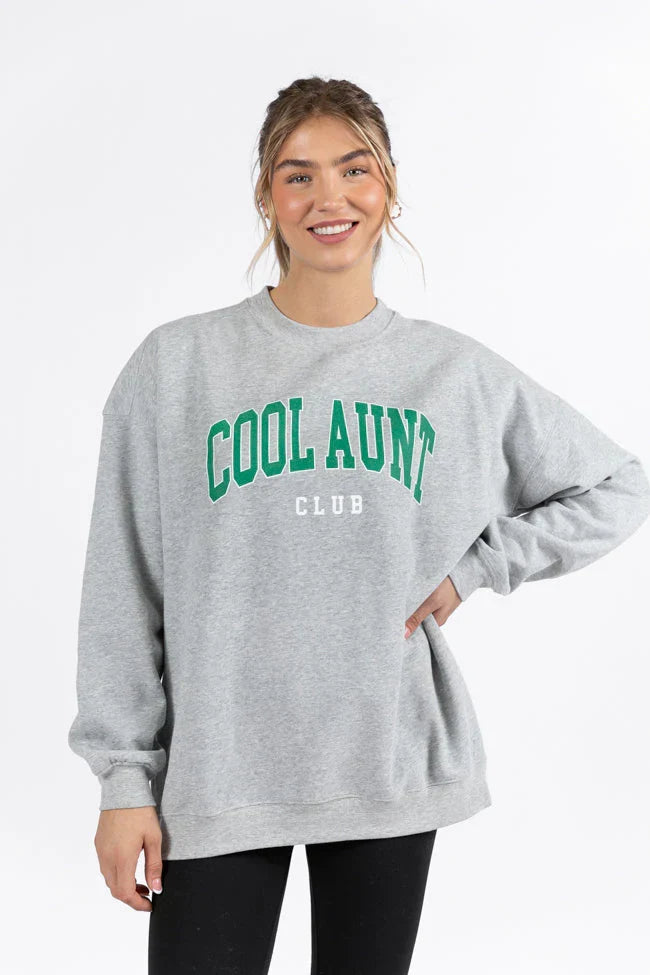 Cool Aunt Club Light Grey Graphic Sweatshirt