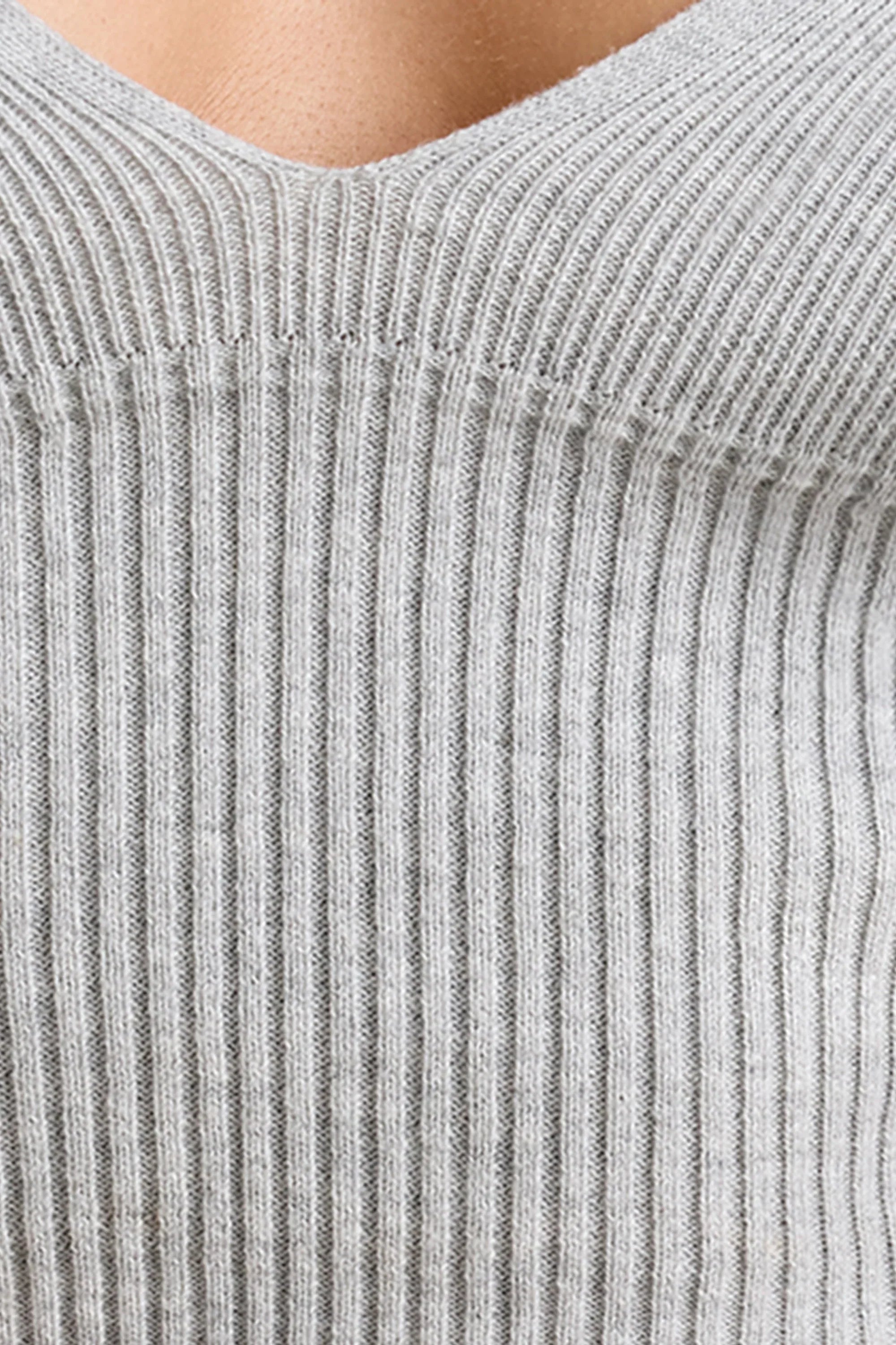 Chunky Knit Tank Top in Grey Marl