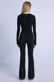 Waterproof Belted Ski Salopettes in Black