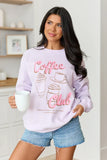 Coffee Club Purple Graphic Sweatshirt