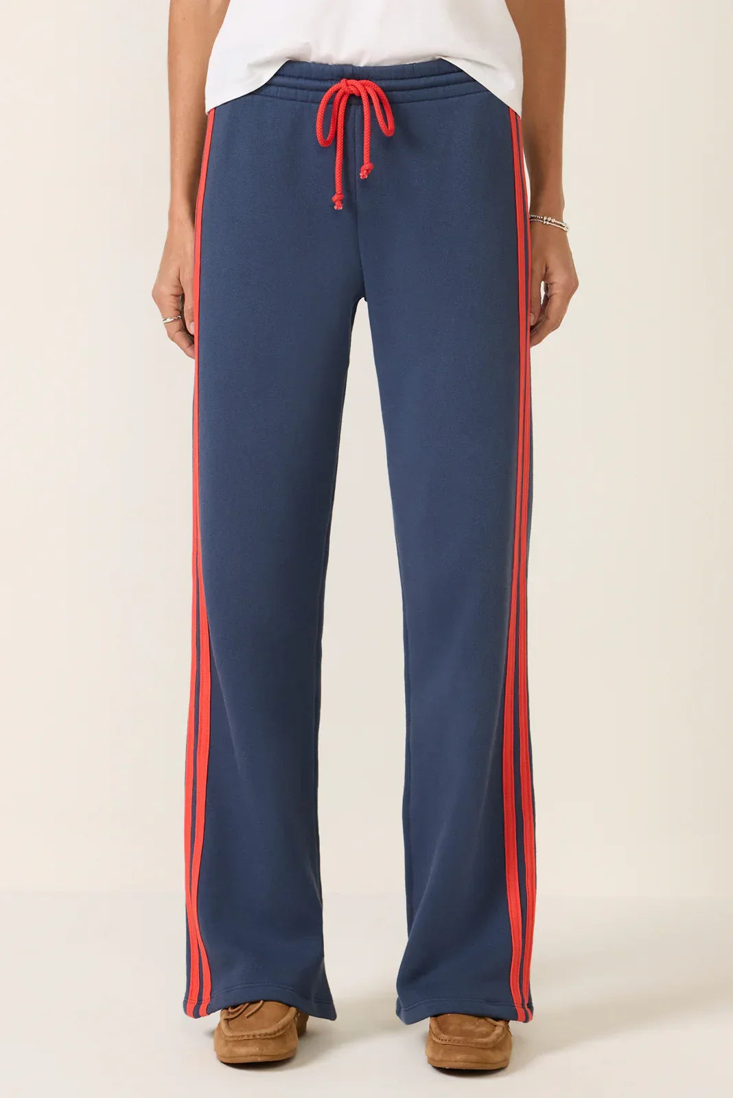 Solid Wide Leg Track Pant