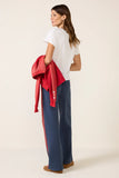 Solid Wide Leg Track Pant