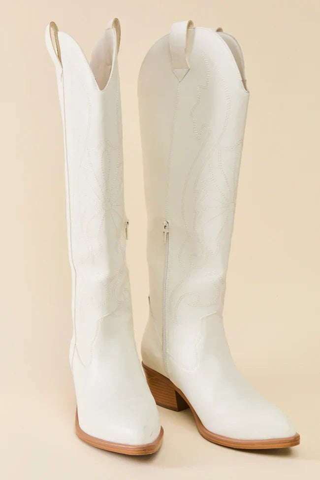 Shania White Cowboy Boots