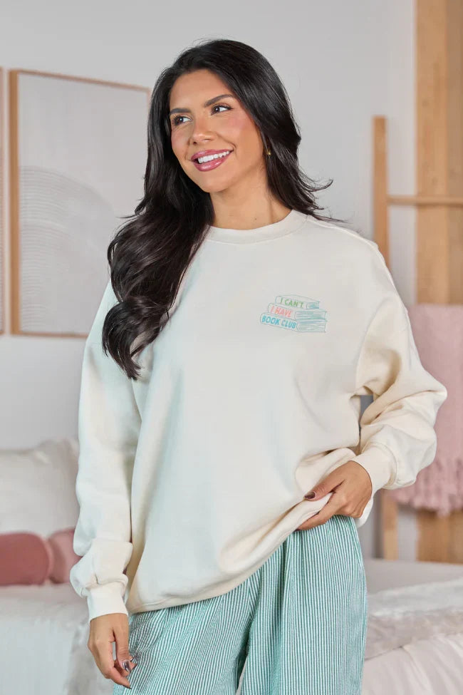 Book Club Cream Graphic Sweatshirt