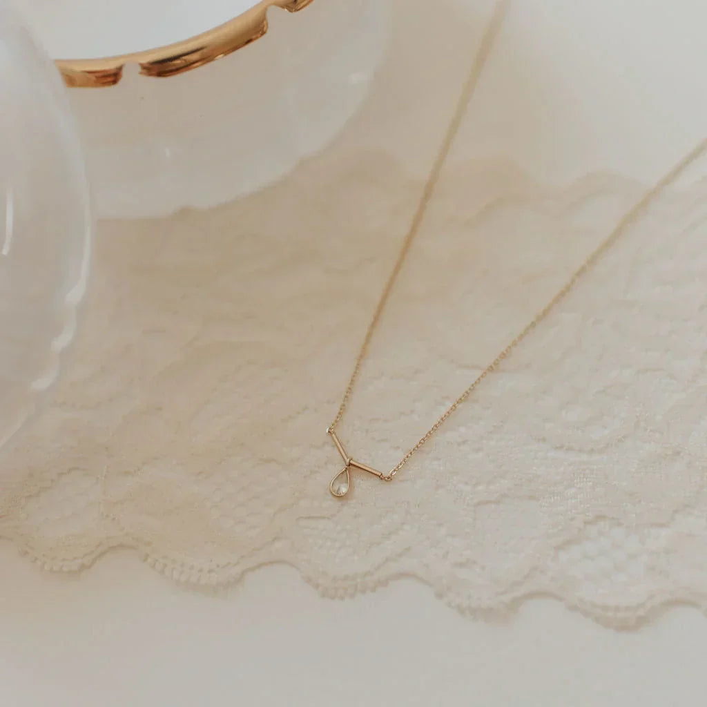 Harper Diamond Teardrop Necklace