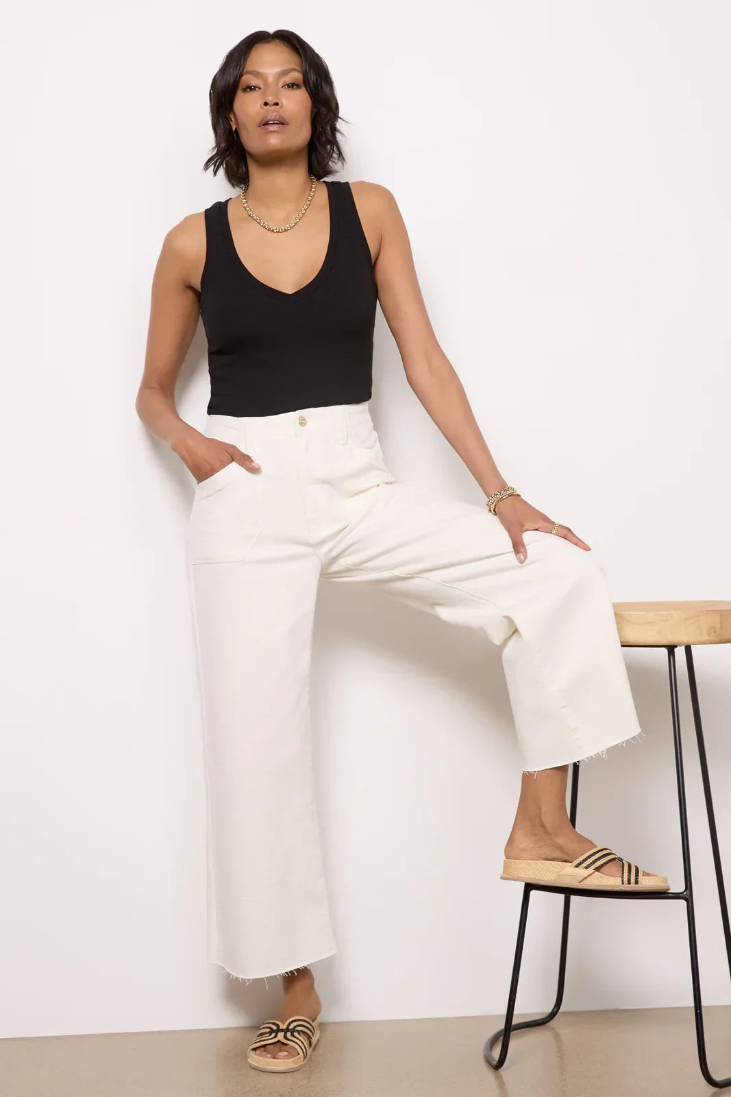 Ribbed V Slim Tank