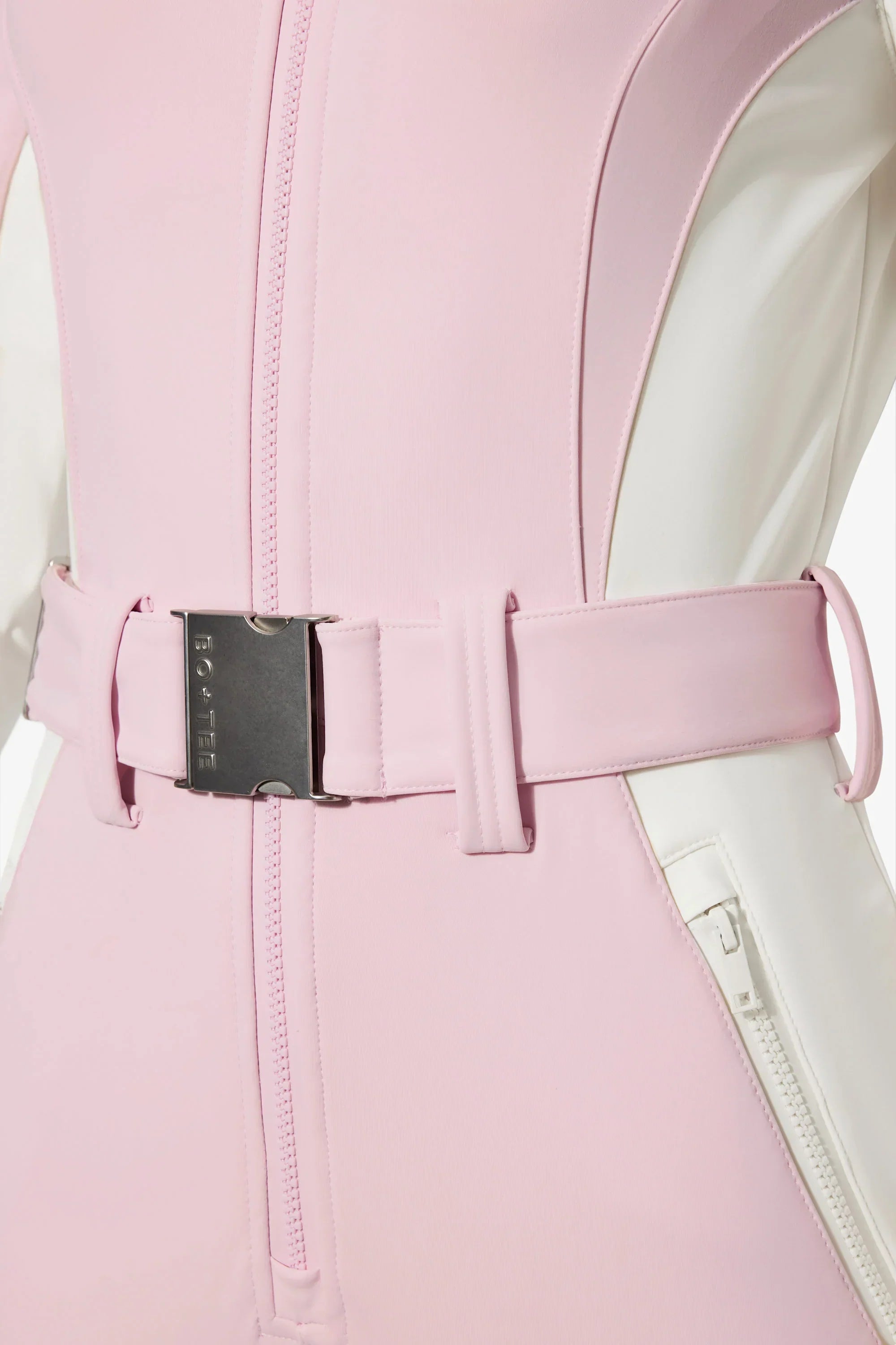 Waterproof Hooded Fitted Ski Suit in Powder Pink