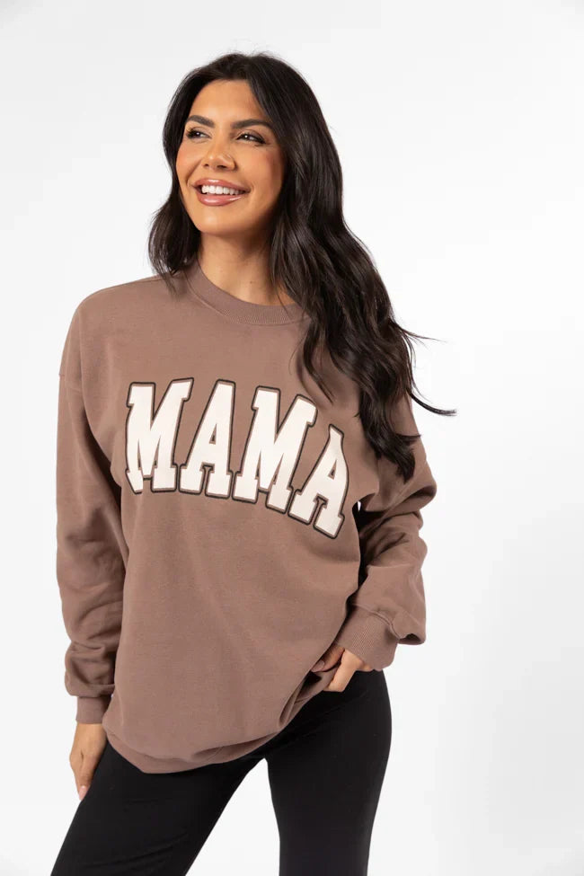Mama Block Mocha Graphic Sweatshirt