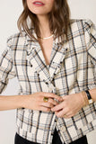 Amy Raw Edge Plaid Jacket