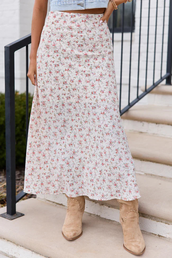 Holland Ivory Floral Maxi Skirt