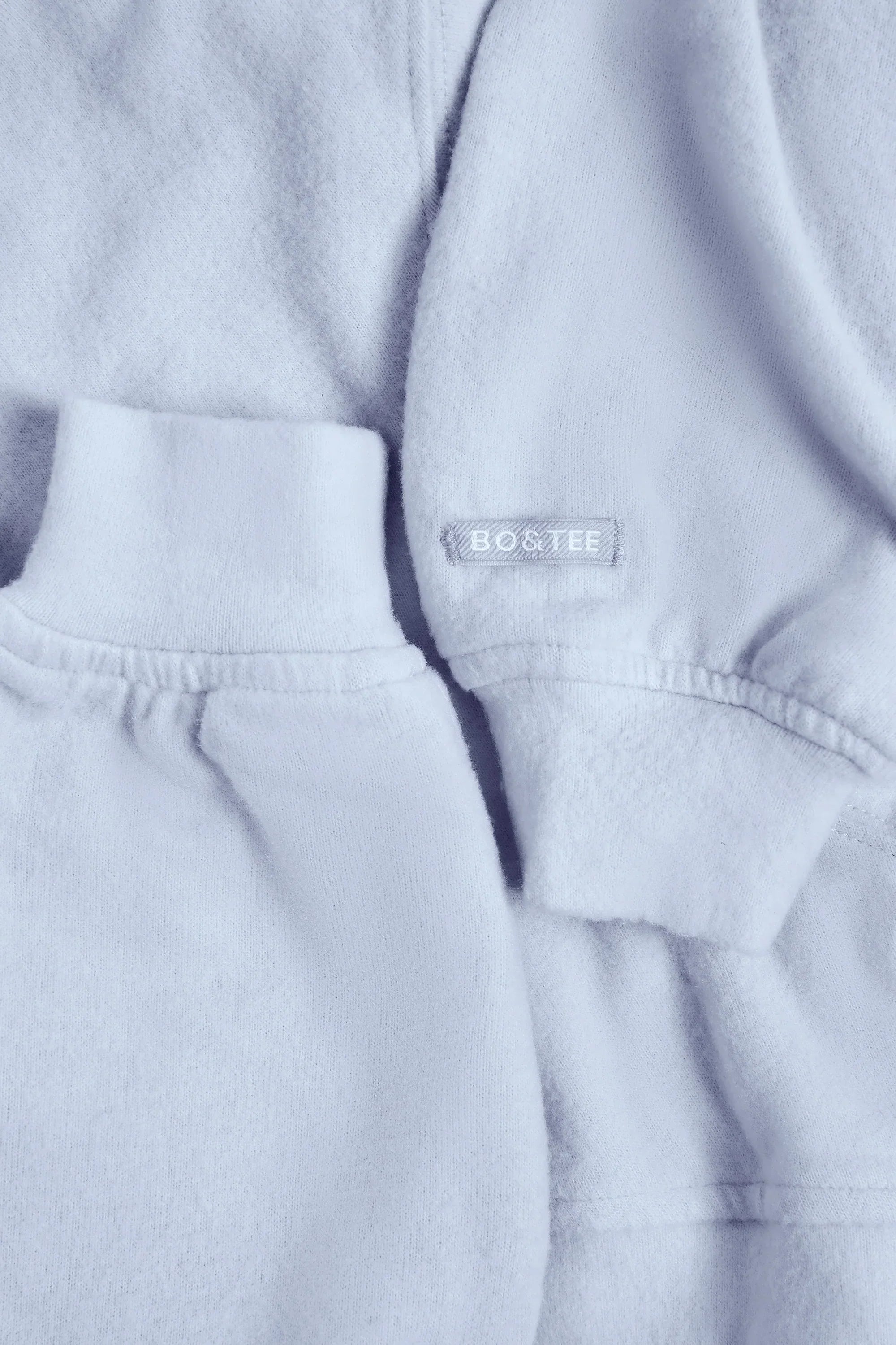 Brushed Jersey Hooded Cropped Shrug in Soft Blue