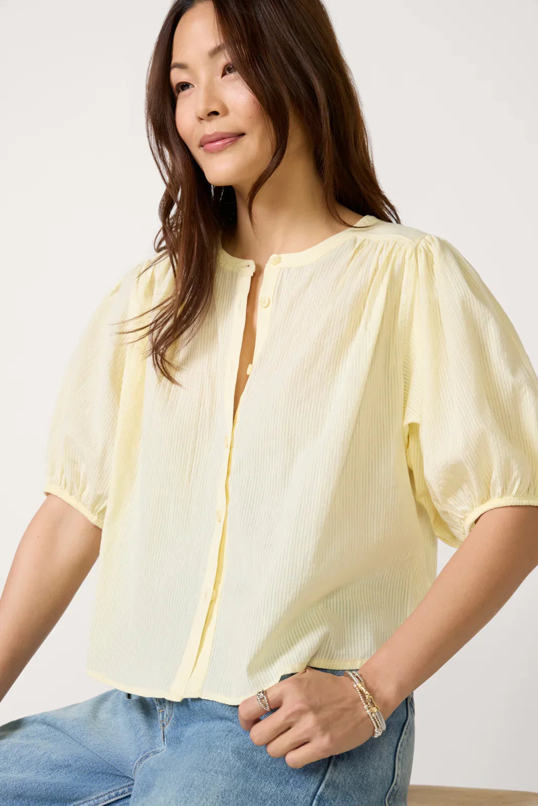 Short Sleeve Button Down Top