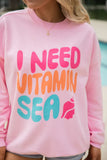 I Need Vitamin Sea Light Pink Graphic Sweatshirt