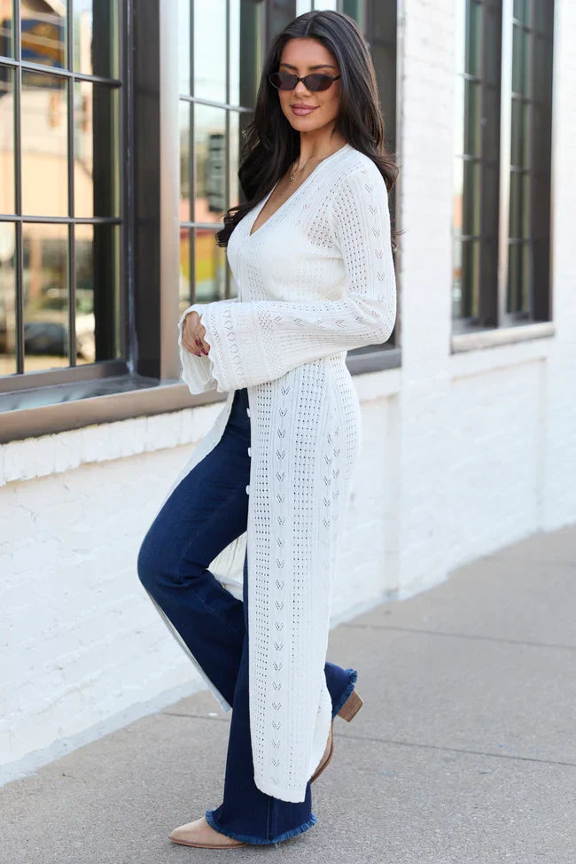 Campbell Ivory Knit Maxi Cardigan