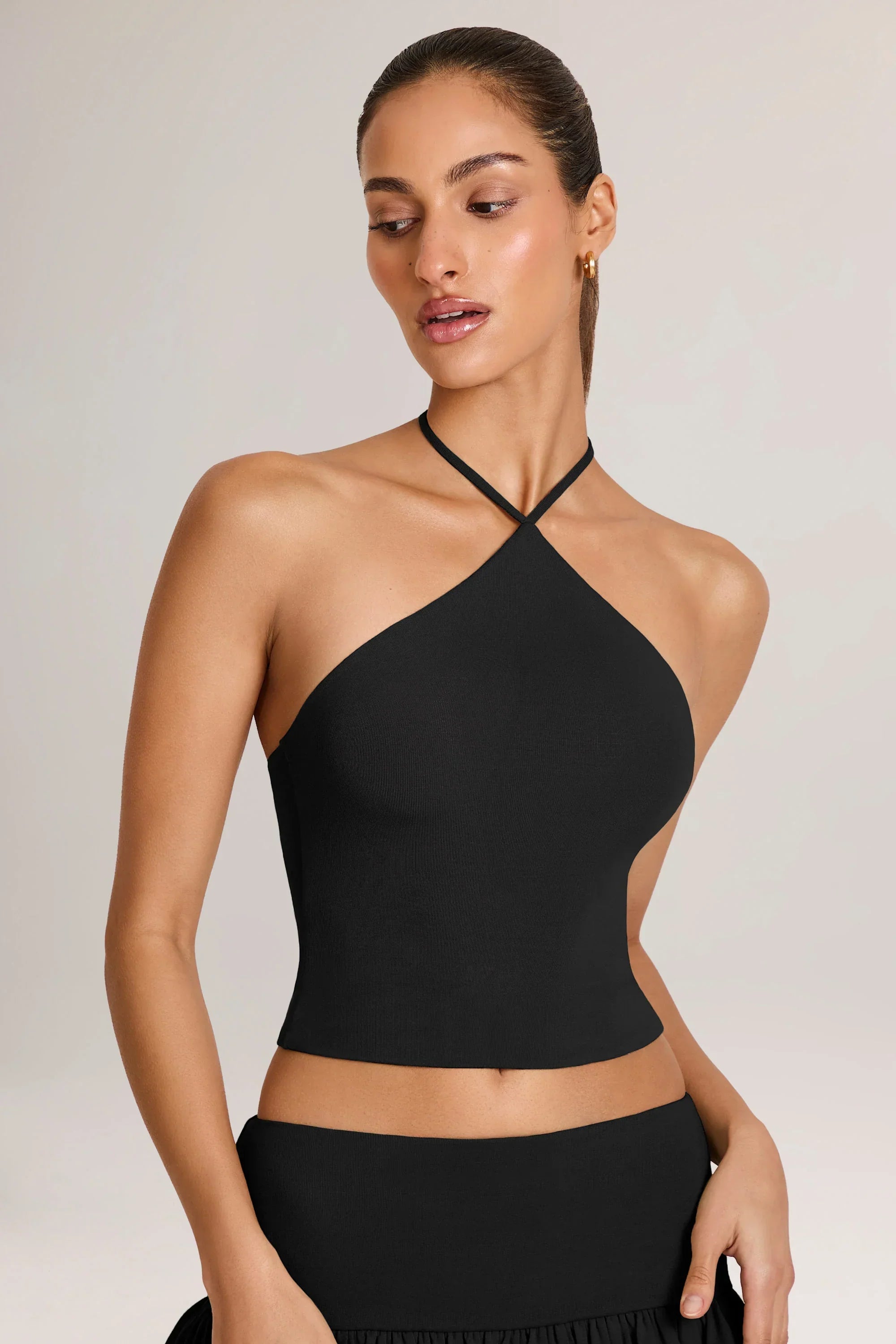 Modal Halterneck Top in Black