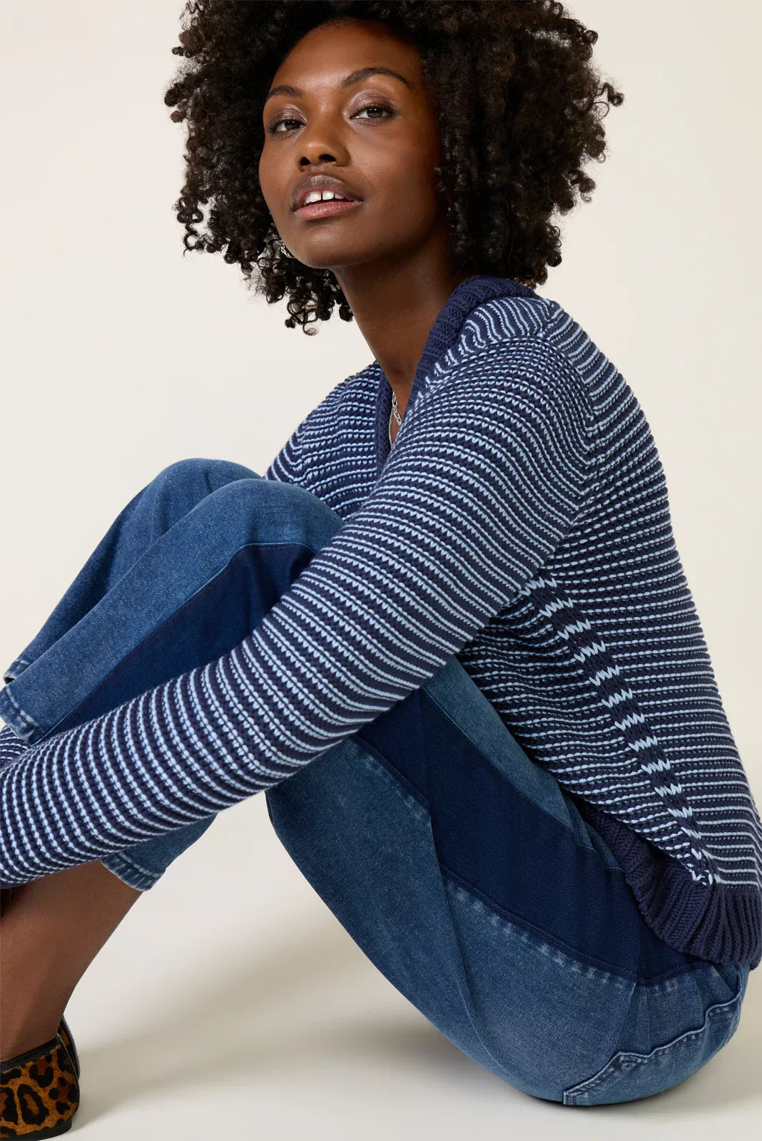 Striped Tape Yarn Sweater