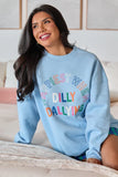 Happiest When Dilly Dallying Multi Light Blue Graphic Sweatshirt