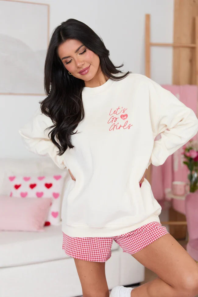 Lucky Cowgirl Cream Graphic Sweatshirt