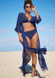 Crochet Kimono Cover Up Ultramarine Blue