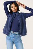 Rilo Ribbed Snap Long Sleeve Top