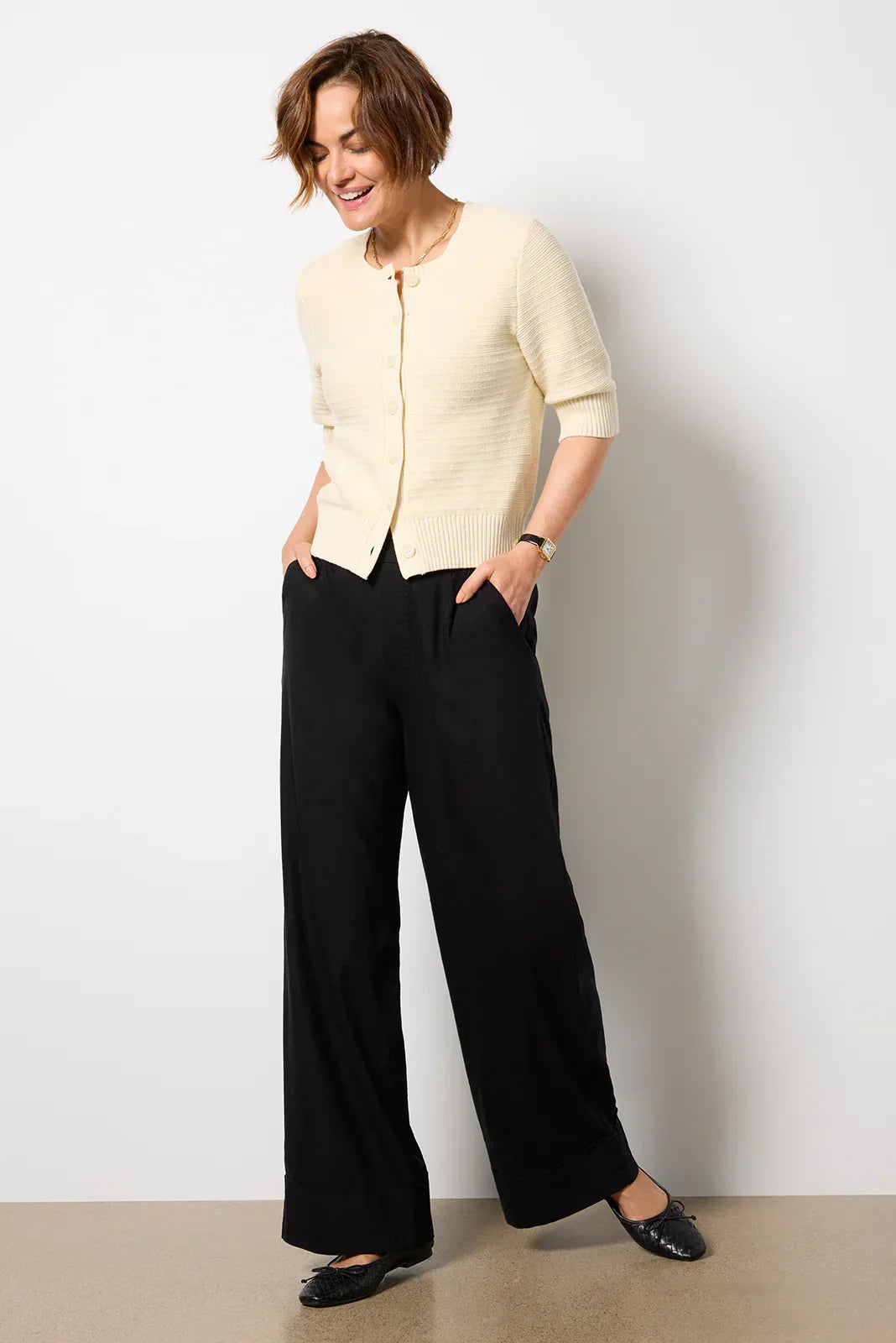 Textured Short Sleeve Cardi