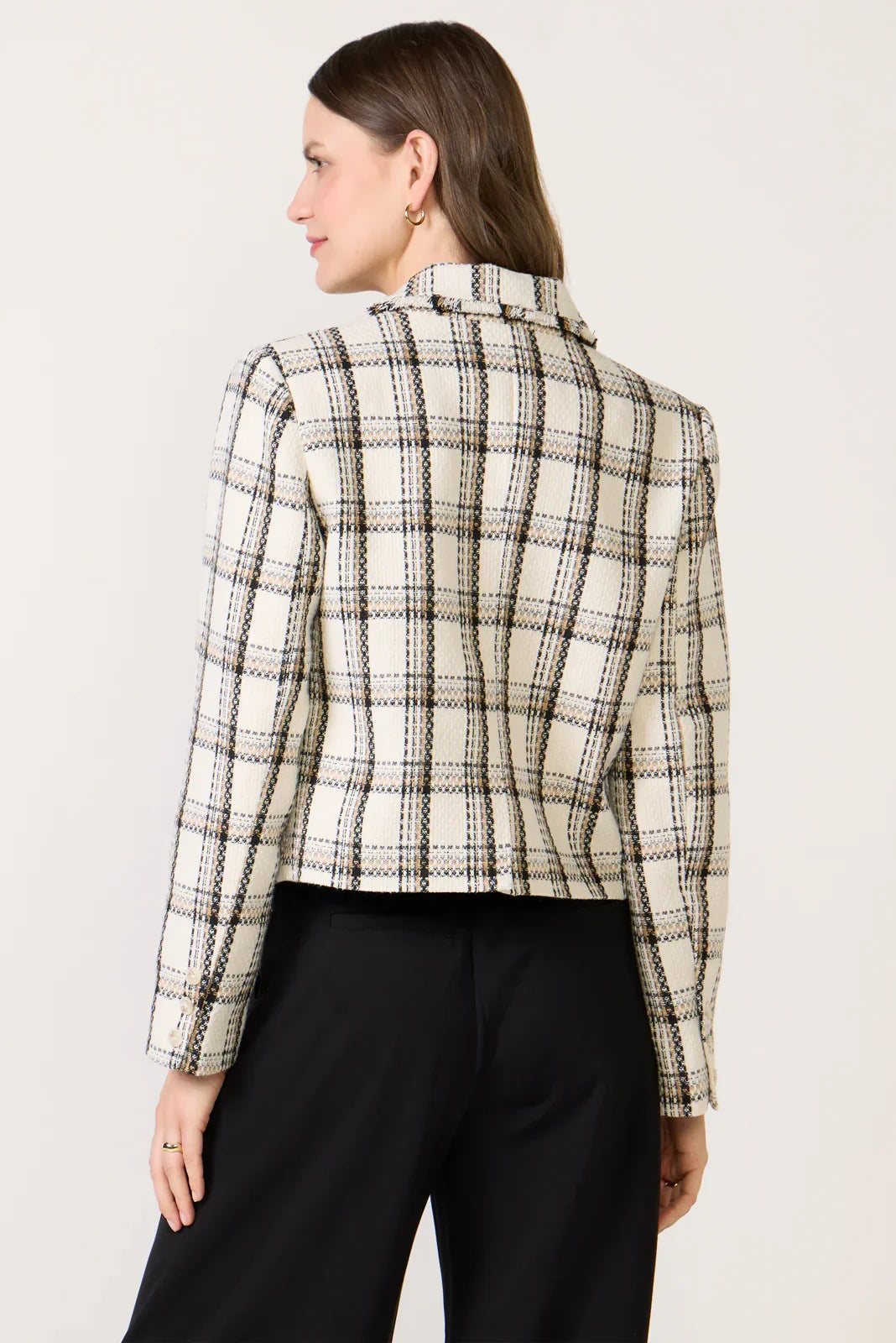Amy Raw Edge Plaid Jacket