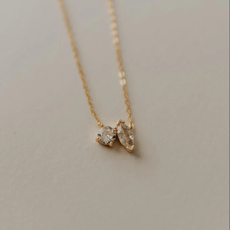 Sloane Two Stone Diamond Necklace